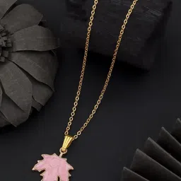 Birado Jewellery Set Of 2 Stainless Steel Gold-Plated Enamelled Beaded Pendants With Chain image 3