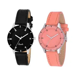Miss Perfect Set Of 2 Women Dial & Leather Straps Analogue Watches D820-picture-17
