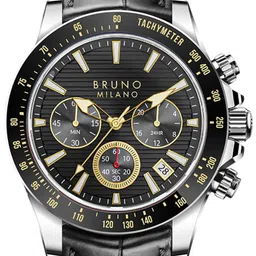 Bruno Milano Men Brass Dial & Textured Straps Analogue Chronograph Watch BM1010-05 image 4