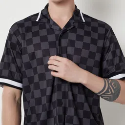 max Men Buffalo Checked Cuban Collar Casual Shirt image 4