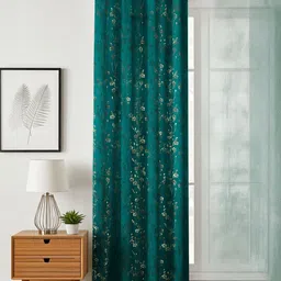 GEET CREATIONS Blue Floral Door Curtain-picture-31