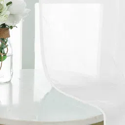 URBAN SPACE White Linen Sheer Window Curtain image 2