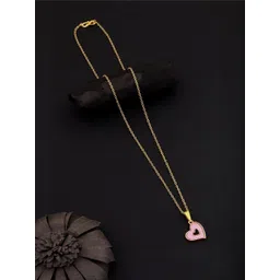 SZN Set Of 2 Gold-Plated Artificial Stones Studded Square Shaped Pendants With Chains image 5