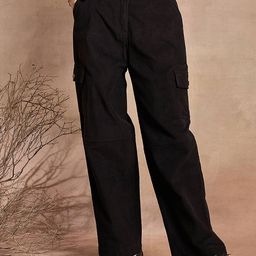 SASSAFRAS Women Relaxed High-Rise Cargos Trousers-picture-0