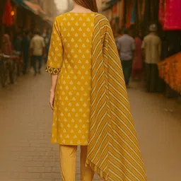 Lookmark Women Ethnic Motifs Printed Kurta with Trousers & Dupatta image 4