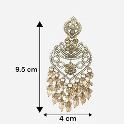 BFC - BUY FOR CHANGE Women Gold With Artificial Stones and Beads Chandbalis Earrings image 4