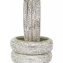 TRIOXY Silver Glass Artificial Stones Bangle-picture-15