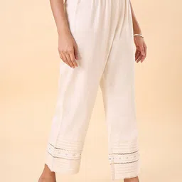 RANGMANCH BY PANTALOONS Women Solid Regular Fit Parallel Trousers image 4