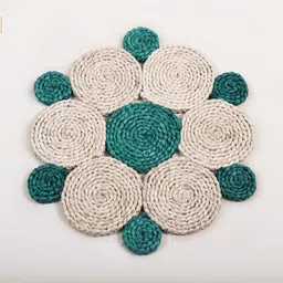 Exotic India Green & White Textured Table Mat-picture-27