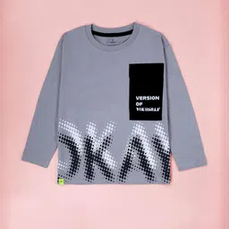 KiddoPanti Boys Graphic Printed Round Neck Regular Sleeves Pure Cotton Relaxed Fit T-shirt-picture-10