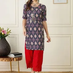 SZN Women Printed Crepe Straight Kurtas-picture-19