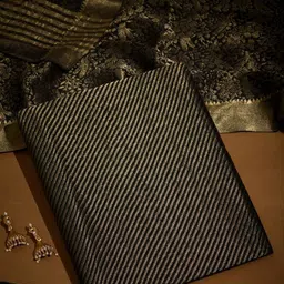 Taneira Striped Pure Silk Brocade Unstitched Dress Material-picture-21