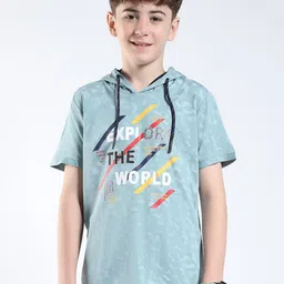 Monte Carlo Boys Printed Hooded Woollen T-shirt-image-69