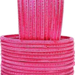 Adiba Fashion Factory Set Of 24 Pink Glass Artificial Stones Bangle-picture-37