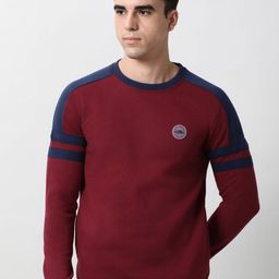 Peter England Casuals Men Colourblocked Crew Neck Sweatshirt-picture-8