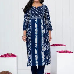 SIGNORIA Women Ethnic Motifs Printed Regular Pure Cotton Kurta with Trousers & With Dupatta image 2