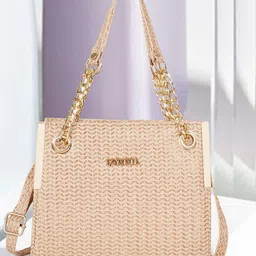 FOMMIL Colourblocked Shopper Tote Bag With Quilted-image-91