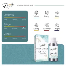 THE RUPAWAT Perfumery House Cool Aqua Natural & Alcohol-Free Attar - 50 ml image 3