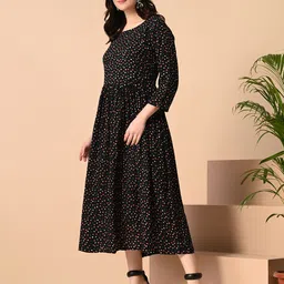 ao services Polka Dot Print Maternity Fit & Flare Midi Dress image 3