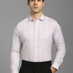 Louis Philippe Men Slim Fit Micro Checked Spread Collar Formal Shirt-image-32