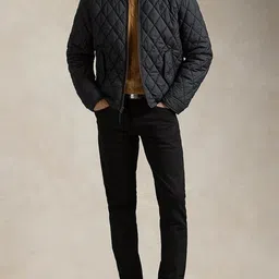 Polo Ralph Lauren Men Mock Collar Self Design Quilted Jacket-picture-11
