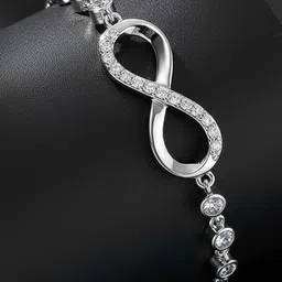 DressBerry Women Cubic Zirconia Silver-Plated Charm Bracelet-picture-12