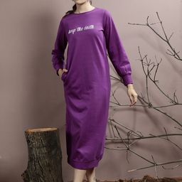 Athena Alphanumeric Printed Cotton T-shirt Midi Dress-picture-18