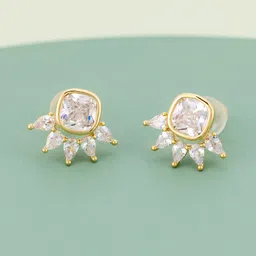 Kushal's Fashion Jewellery Gold-Plated Classic Zircon Studs Earrings-picture-57