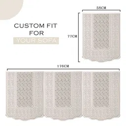 Aura Cream-Coloured Printed Cotton Sofa Cover image 5