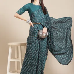 DIVASTRI Embellished Sequinned Silk Blend Heavy Work Saree-picture-36