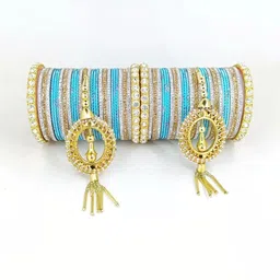 RENOY Set Of 58 Stones Studded & Beaded Bangles-picture-18
