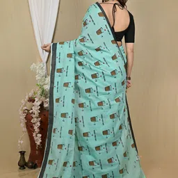 DipDiya Ethnic Motifs Pure Cotton Taant Saree image 3