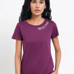 Dreamz by Pantaloons Women Round Neck Short Sleeves Pure Cotton Lounge T-Shirts-image-78