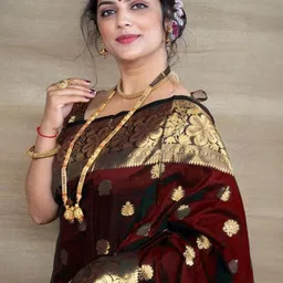 HERE&NOW Woven Design Zari Pure Silk Saree image 3