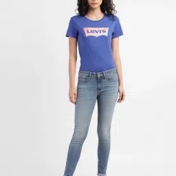 levi's Women's 711 Blue Skinny Fit Mid Rise Jeans image 5
