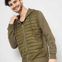Celio Men Hooded Solid Cotton Padded Jacket-picture-14