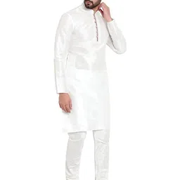 JEXI Men Regular Dupion Silk Kurta with Churidar image 2