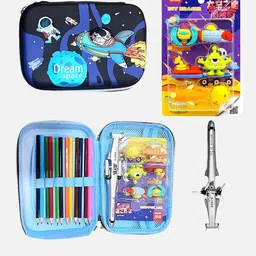 little surprise box llp Little Surprise Box 4Pcs Black Astronaut Space Theme Stationery Essentials & Pouch Set image 1