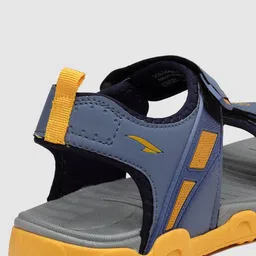 ASIAN Men Blue & Mustard Yellow Color-Block Sandals image 5