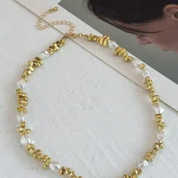 StyleCast x Revolte Gold-Plated Artificial Beaded Enamelled Minimal Necklace image 4