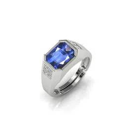 RRVGEM 11.25 KT Blue Sapphire Silver Plated Finger Ring-picture-15