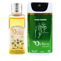 Qelica Set Of 2 Ayurvedic Coco Mint Oil Pulling-50ml With Paan Chuski Mouth Spray-10ml-image-8