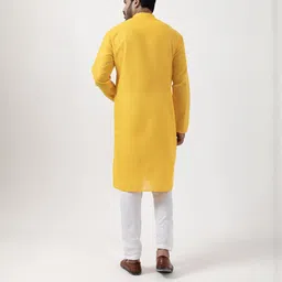 PulseIQ Men Yellow Kurtas image 4