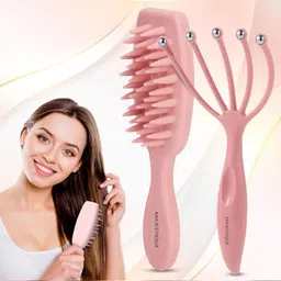 MAJESTIQUE 2-In-1 Hair Massaging Set- Pink-picture-12