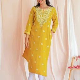 Libas Ethnic Motifs Embroidered Thread Work Straight Kurta-picture-35