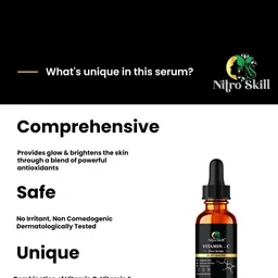 NITRO SKILL Vitamin C Face Serum For Dark Sports - 15 ml image 2