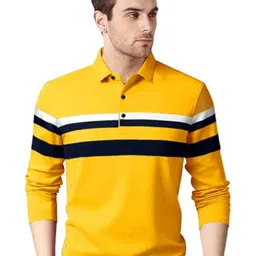 FASHIUM Men Striped Polo Collar Cotton T-shirt-picture-40