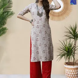 HERE&NOW Women Pack Of 2 Ethnic Motifs Printed Round Neck Straight Kurta-picture-31