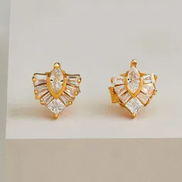 Kushal's Fashion Jewellery 92.5 Sterling Silver Gold-Plated Zircon Studded Hoop Earrings-picture-35