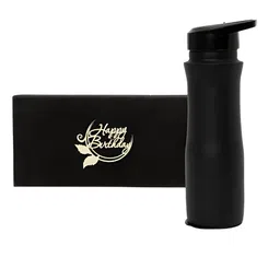 INTERNATIONAL GIFT Black Copper Water Bottle with Happy Birthday Tag-image-2